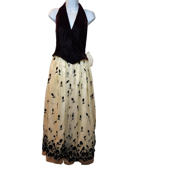 Scott McClintock Dresses & Skirts - NWT Vintage Scott McClintock Size 10 Formal Gown Velvet Halter Top Tulle Floral